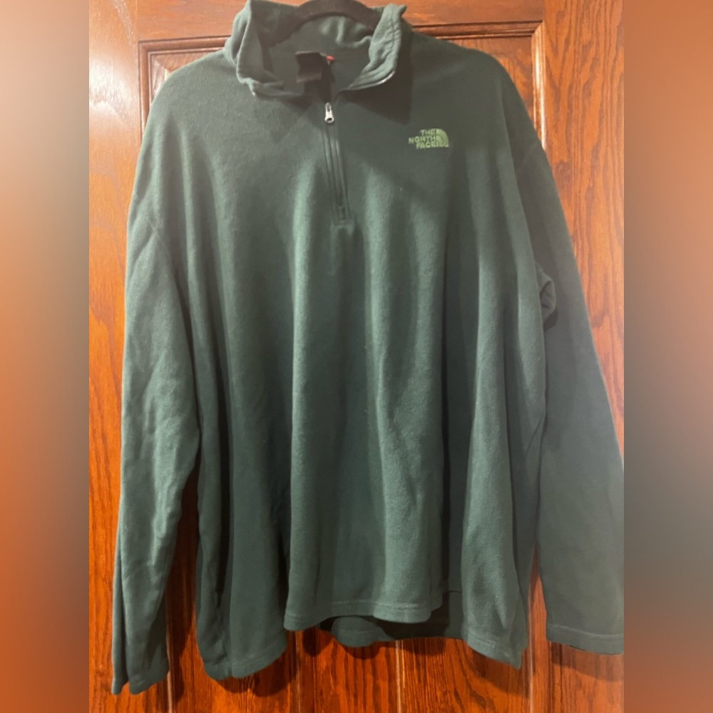 The North Face emerald Green Quarter-Zip Fleece Pullover Men’s size XXL
